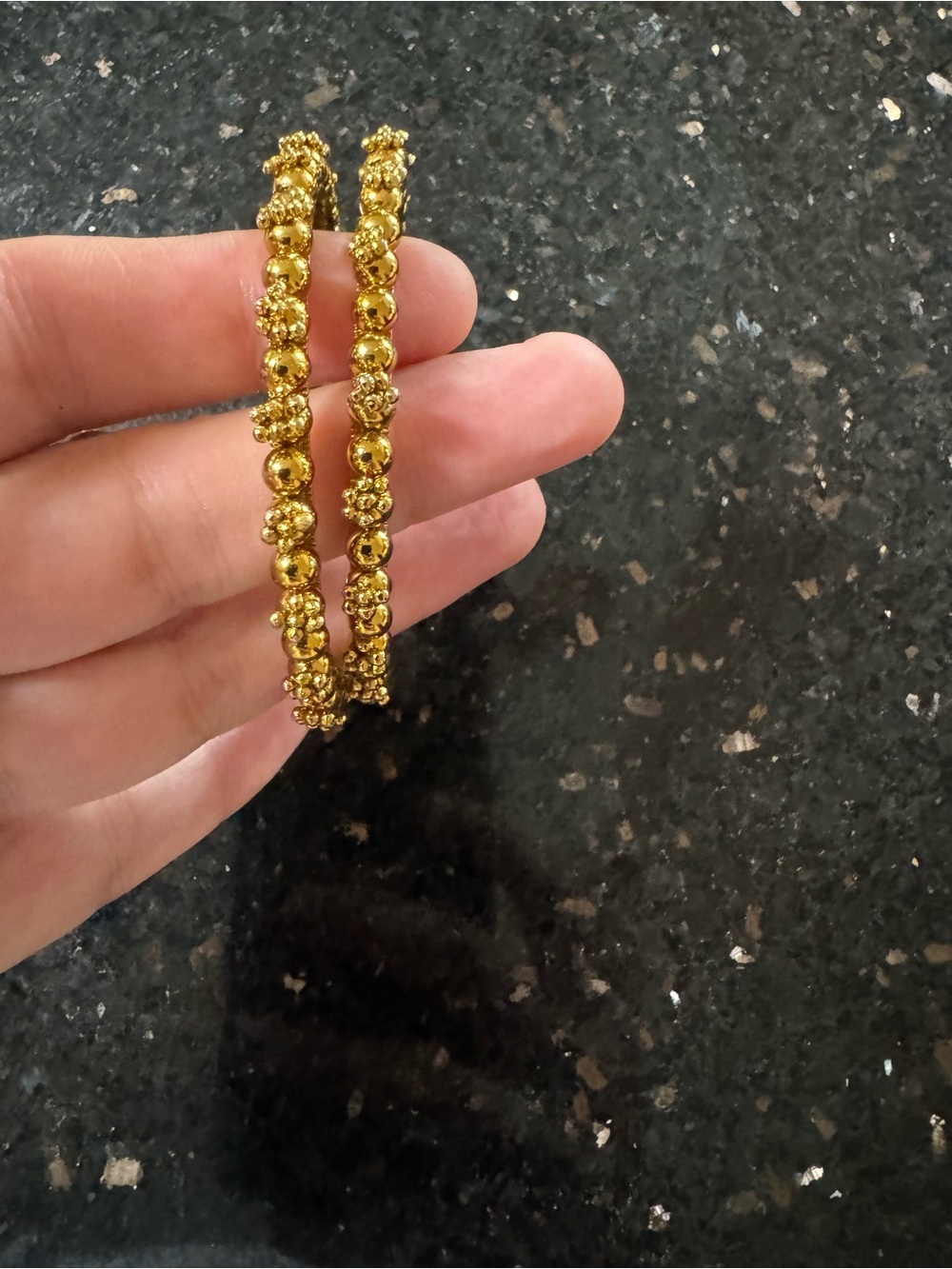 Stunning gold tone Beaded Hoop Bangle